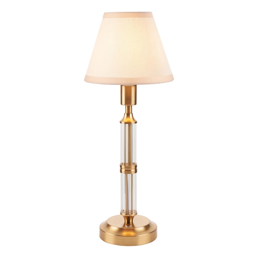 Endon 114849 - Lámpara de mesa LED recargable y regulable MORTON LED/1,5W/5V 3600 mAh latón/beige