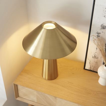 Endon 118685 - Lámpara de mesa ISAK 1xE27/10W/230V dorada