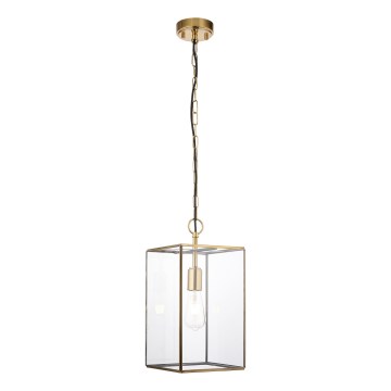 Endon 119141 - Lámpara colgante con cadena HAMMOND 1xE27/10W/230V 21,5x21,5 cm latón