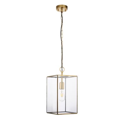 Endon 119141 - Lámpara colgante con cadena HAMMOND 1xE27/10W/230V 21,5x21,5 cm latón