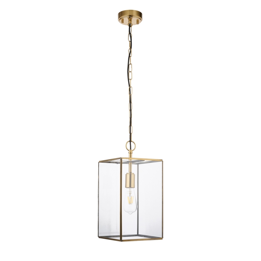 Endon 119141 - Lámpara colgante con cadena HAMMOND 1xE27/10W/230V 21,5x21,5 cm latón