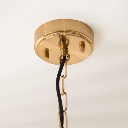 Endon 119141 - Lámpara colgante con cadena HAMMOND 1xE27/10W/230V 21,5x21,5 cm latón