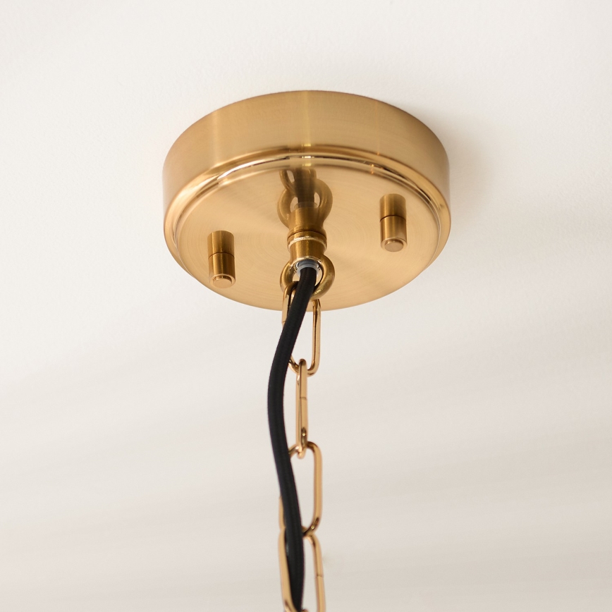 Endon 119141 - Lámpara colgante con cadena HAMMOND 1xE27/10W/230V 21,5x21,5 cm latón