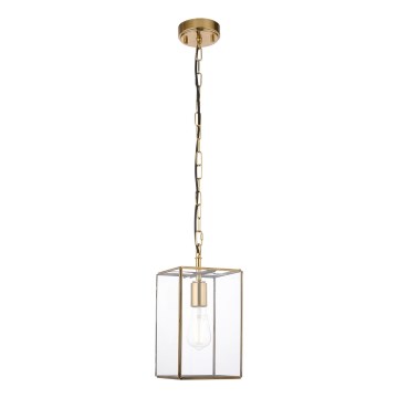 Endon 119142 - Lámpara colgante con cadena HAMMOND 1xE27/10W/230V 17x17 cm latón