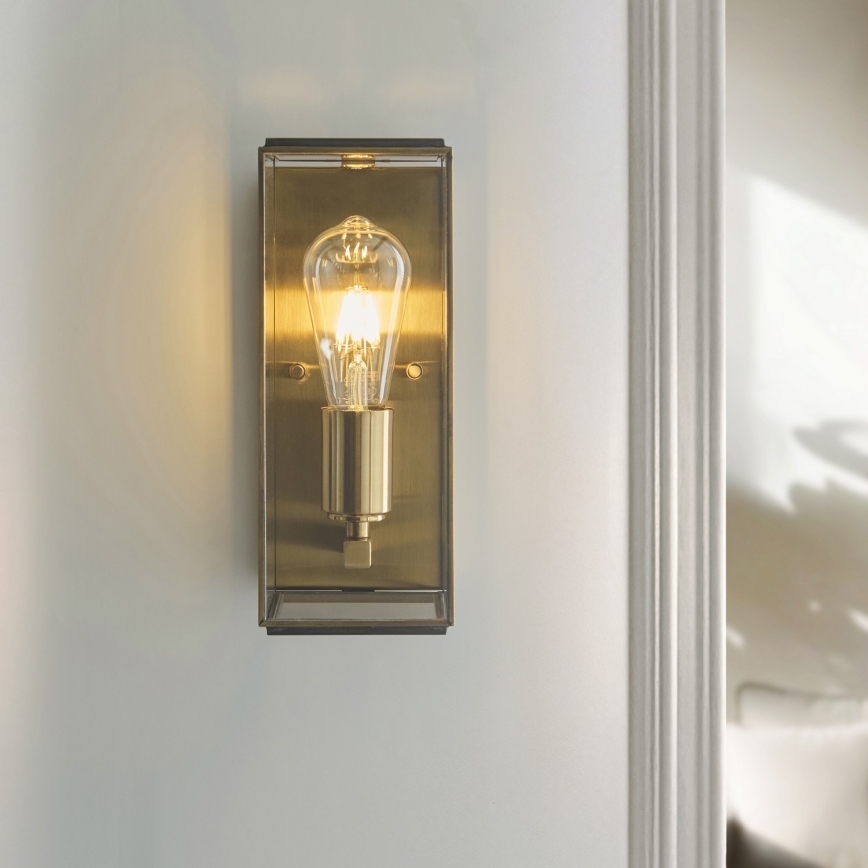 Endon 119144 - Aplique de pared HAMMOND 1xE27/10W/230V latón
