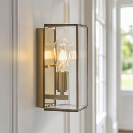Endon 119144 - Aplique de pared HAMMOND 1xE27/10W/230V latón