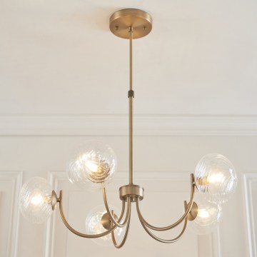 Endon 119210 - Lámpara colgante con varilla HAGUE 5xG9/5W/230V latón