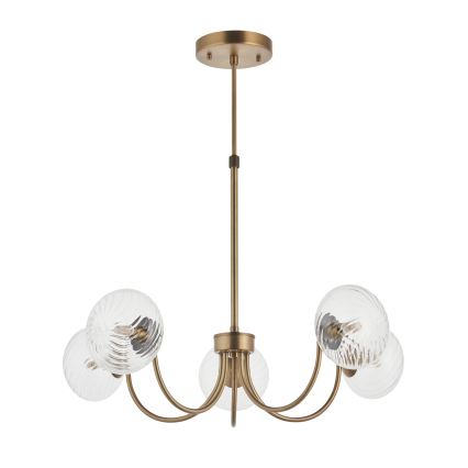Endon 119210 - Lámpara colgante con varilla HAGUE 5xG9/5W/230V latón