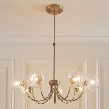 Endon 119224 - Lámpara colgante HAGUE con cable 7xG9/5W/230V, latón