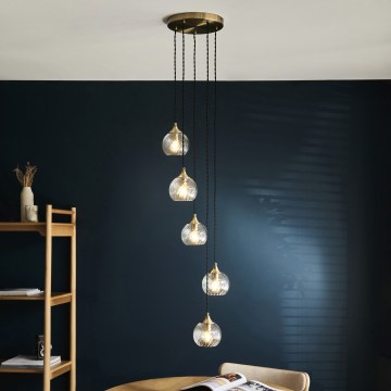 Endon 119435 - Lámpara colgante con cable ALLEGRA 5xE14/7W/230V latón