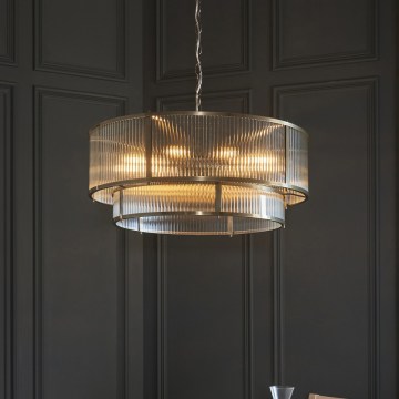 Endon 119456 - Lámpara colgante con cadena RIDGETON 8xE14/7W/230V latón