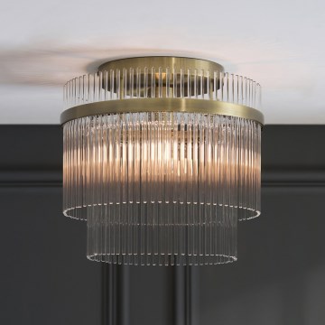 Endon 119492 - Lámpara de techo de superficie MARIETTA 1xE27/10W/230V latón/cristal transparente