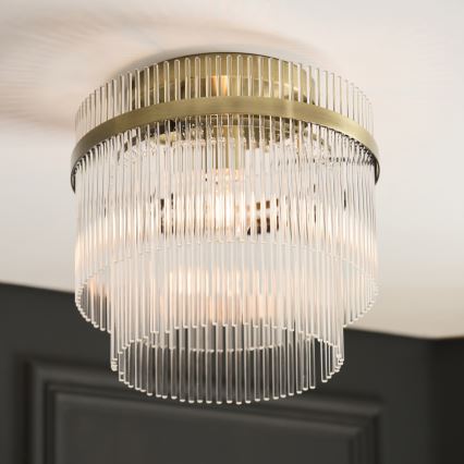 Endon 119492 - Lámpara de techo de superficie MARIETTA 1xE27/10W/230V latón/cristal transparente