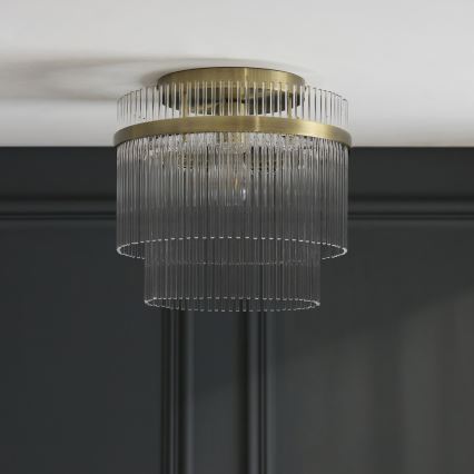 Endon 119492 - Lámpara de techo de superficie MARIETTA 1xE27/10W/230V latón/cristal transparente