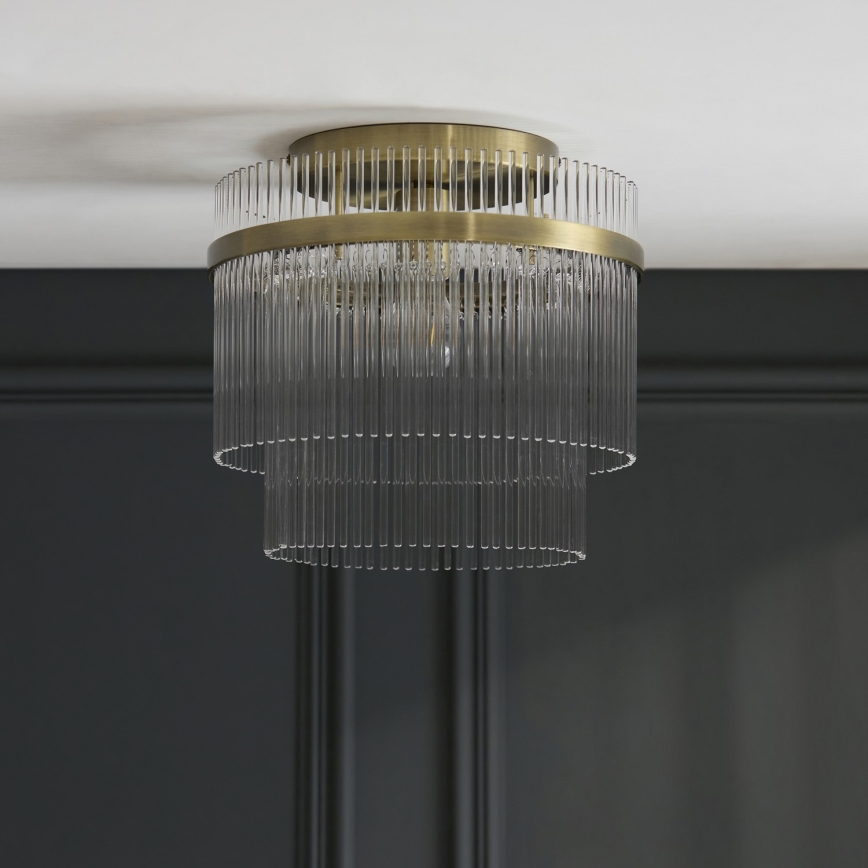Endon 119492 - Lámpara de techo de superficie MARIETTA 1xE27/10W/230V latón/cristal transparente