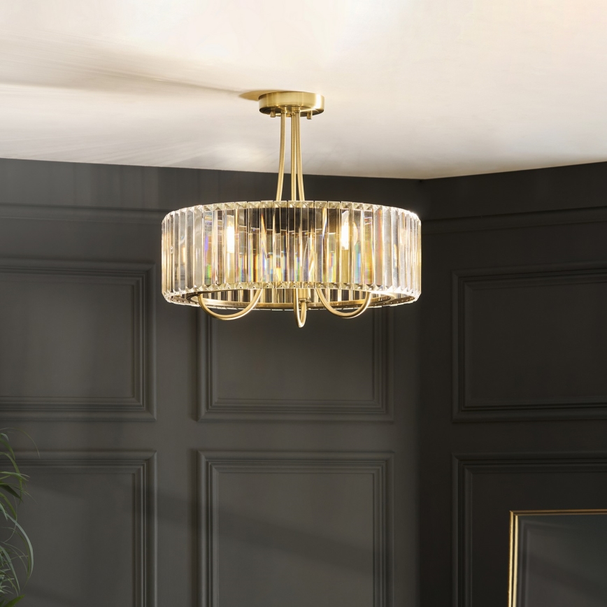 Endon 119609 - Lámpara colgante con varilla VISCONTI 3xE14/6W/230V latón