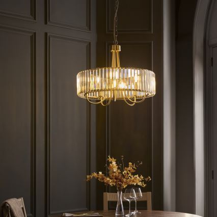 Endon 119610 - Candelabro con cadena VISCONTI, 5xE14/6W/230V, latón
