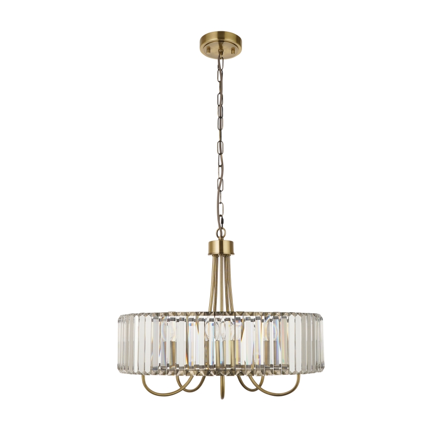 Endon 119610 - Candelabro con cadena VISCONTI, 5xE14/6W/230V, latón