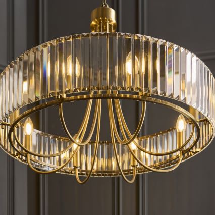 Endon 119611 - Lámpara de araña con cadena VISCONTI 8xE14/6W/230V latón