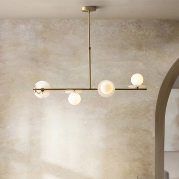 Endon 120038 - Lámpara colgante con varilla CERCHIO 4xG9/5W/230V latón