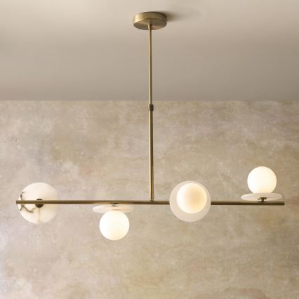 Endon 120038 - Lámpara colgante con varilla CERCHIO 4xG9/5W/230V latón