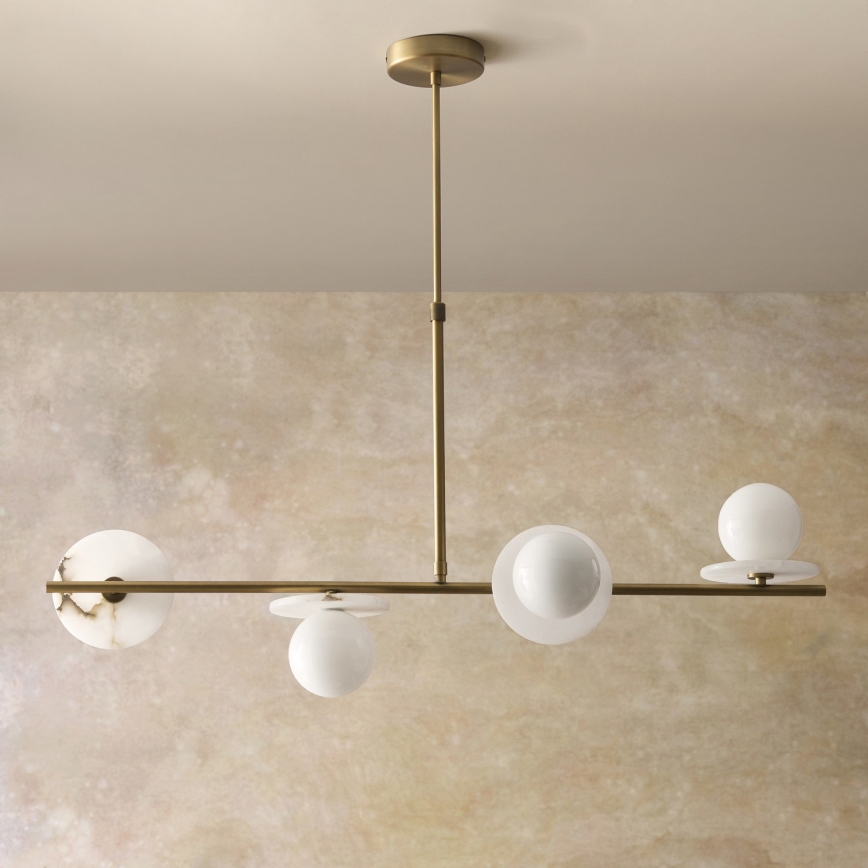 Endon 120038 - Lámpara colgante con varilla CERCHIO 4xG9/5W/230V latón