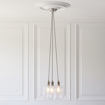 Endon 120644 - Lámpara colgante con cable 3xE27/10W/230V acabado cromado brillante