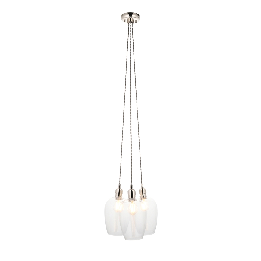 Endon 120644 - Lámpara colgante con cable 3xE27/10W/230V acabado cromado brillante