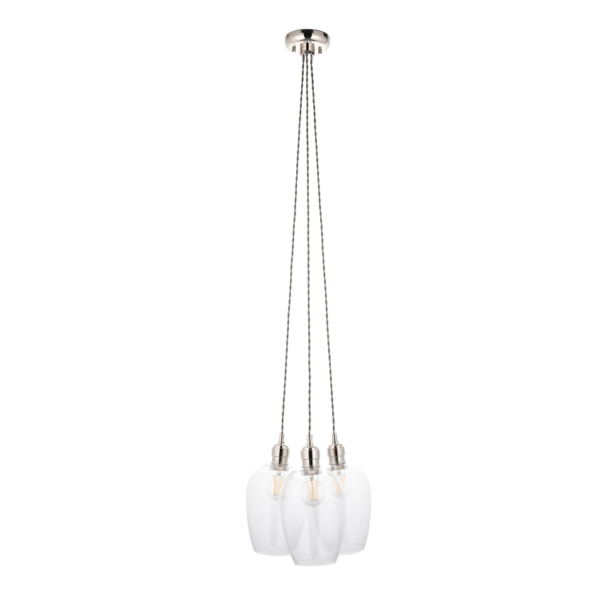 Endon 120644 - Lámpara colgante con cable 3xE27/10W/230V acabado cromado brillante