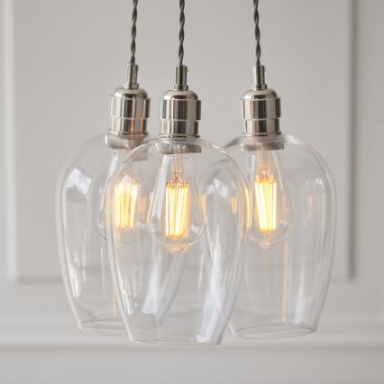Endon 120644 - Lámpara colgante con cable 3xE27/10W/230V acabado cromado brillante