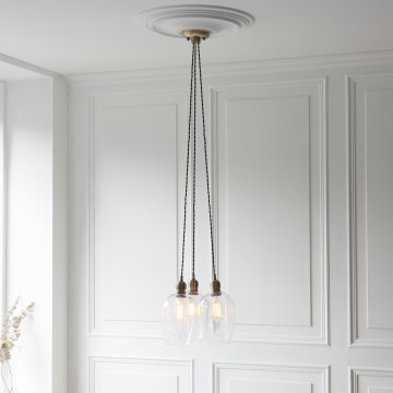 Endon 120648 - Lámpara colgante con cable 3xE27/10W/230V, acabado en latón