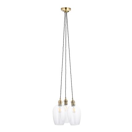 Endon 120648 - Lámpara colgante con cable 3xE27/10W/230V, acabado en latón