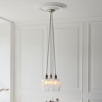 Endon 120652 - Lámpara colgante con cable 3xE27/10W/230V cromo brillante