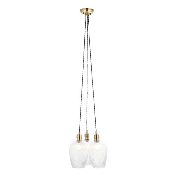 Endon 120656 - Lámpara colgante con cable 3xE27/10W/230V latón