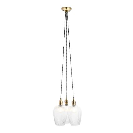 Endon 120656 - Lámpara colgante con cable 3xE27/10W/230V latón