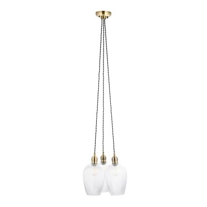 Endon 120656 - Lámpara colgante con cable 3xE27/10W/230V latón