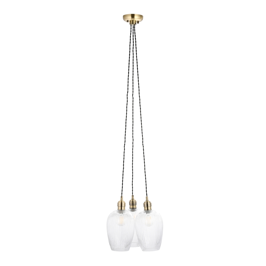 Endon 120656 - Lámpara colgante con cable 3xE27/10W/230V latón