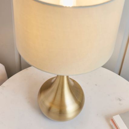 Endon 61191 - Lámpara de mesa regulable PICCADILLY 1xE14/40W/230V latón/beige