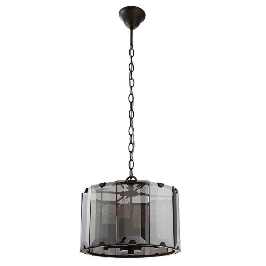 Endon 61281 - Lámpara colgante con cadena CLOONEY 4xE14/40W/230V negro/ahumado