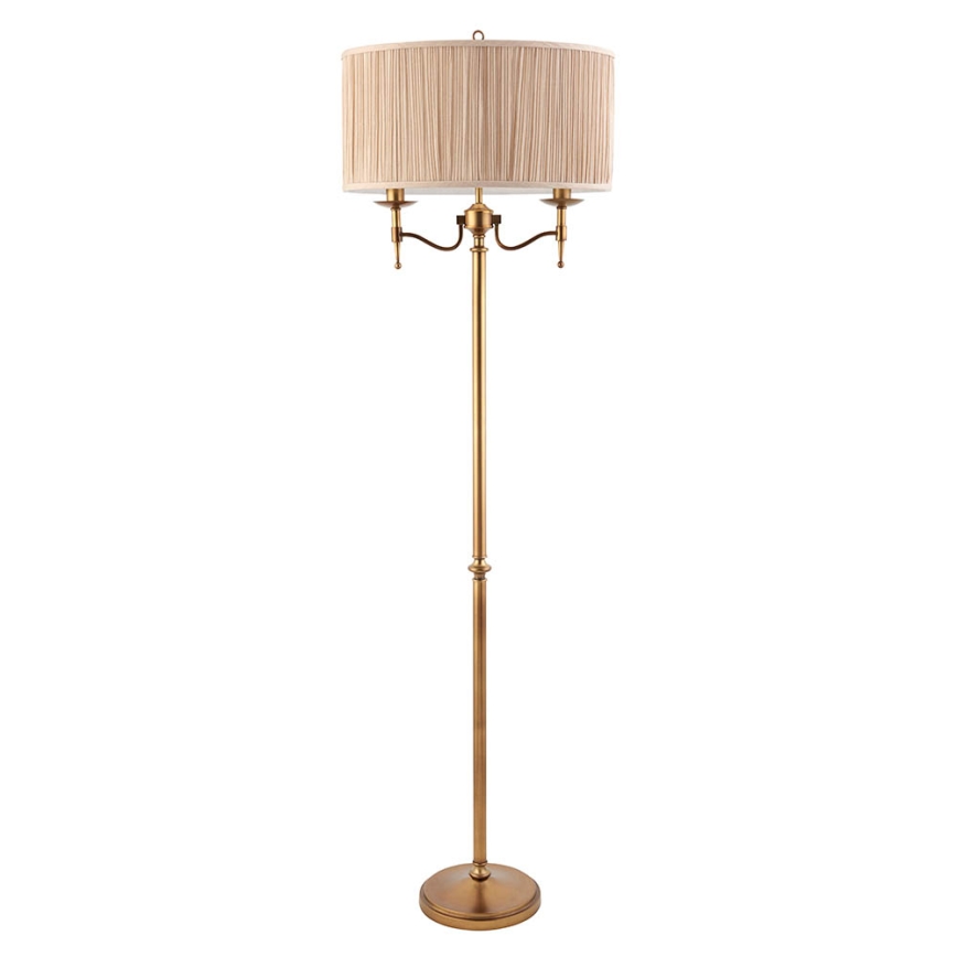 Endon 63620 - Lámpara de pie STANFORD 2xE14/40W/230V latón/beige