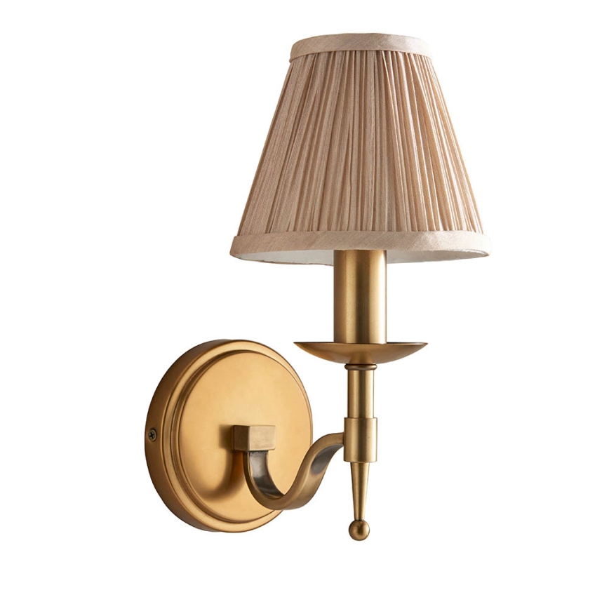 Endon 63653 - Aplique de pared STANFORD 1xE14/40W/230V latón/beige