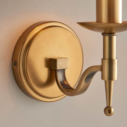 Endon 63653 - Aplique de pared STANFORD 1xE14/40W/230V latón/beige