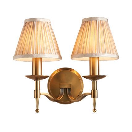 Endon 63654 - Aplique de pared STANFORD 2xE14/40W/230V latón/beige
