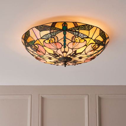 Endon 63922 - Lámpara de techo Tiffany ASHTON 2xE27/60W/230V Ø 45 cm