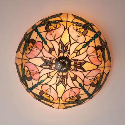 Endon 63922 - Lámpara de techo Tiffany ASHTON 2xE27/60W/230V Ø 45 cm