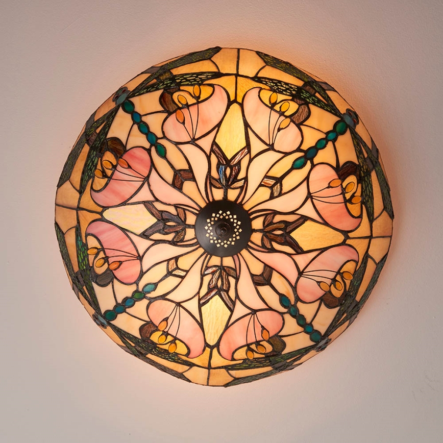 Endon 63922 - Lámpara de techo Tiffany ASHTON 2xE27/60W/230V Ø 45 cm
