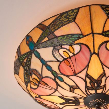 Endon 63922 - Lámpara de techo Tiffany ASHTON 2xE27/60W/230V Ø 45 cm