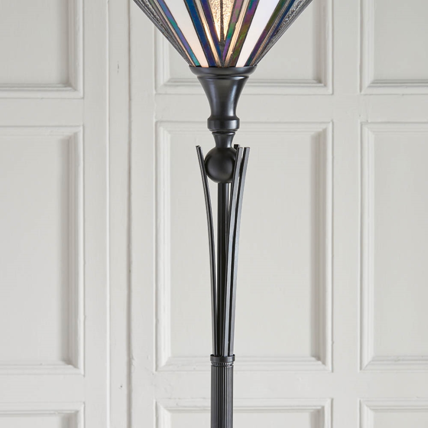 Endon 63933 - Lámpara de pie Tiffany ASTORIA 1xE27/60W/230V Ø 40 cm