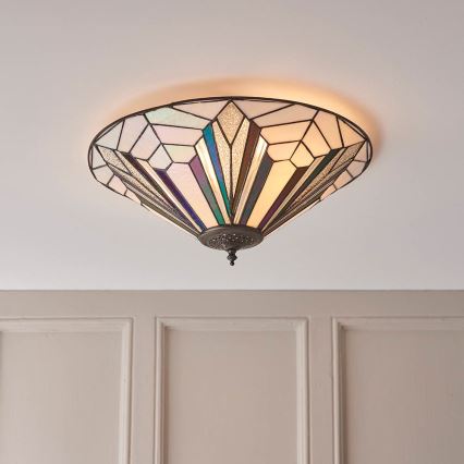 Endon 63935 - Lámpara de techo Tiffany ASTORIA 2xE27/60W/230V Ø 48 cm