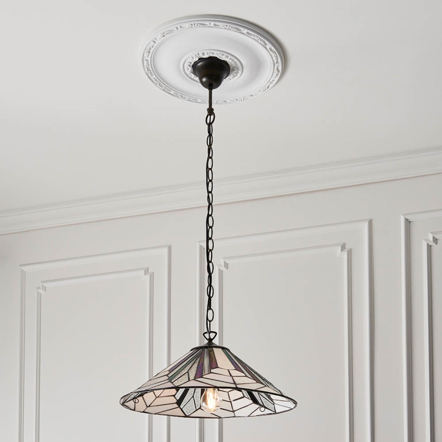 Endon 63938 - Lámpara colgante con cadena Tiffany ASTORIA 1xE27/60W/230V Ø 48 cm